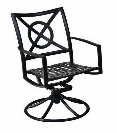 Landgrave Royale Aluminum Strap Arm Swivel Rocker Dining Chair