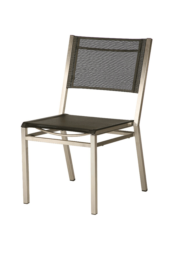 Barlow Tyrie Equinox Stacking Stainless Steel Side Chair with Fabric Sling