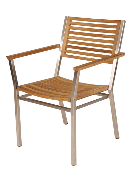 Barlow Tyrie Equinox Stacking Stainless Steel and Teak Armchair