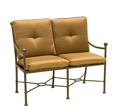 Landgrave Hacienda Cast Aluminum Bench – Seat & Back Cushions