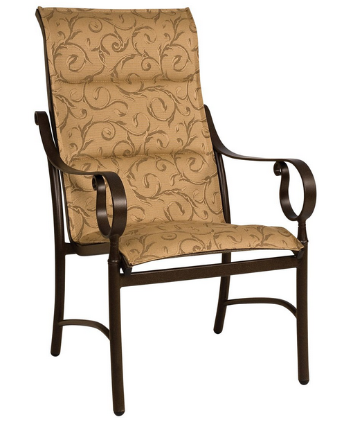 Ridgecrest Aluminum Sling Padded High-Back Dining Chair