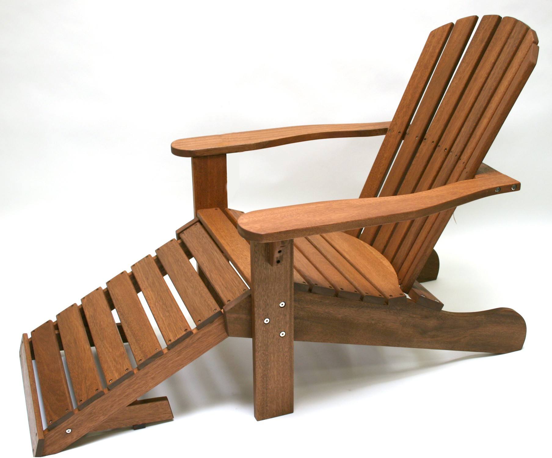 Eucalyptus Adirondack Chair with Built in Ottoman
